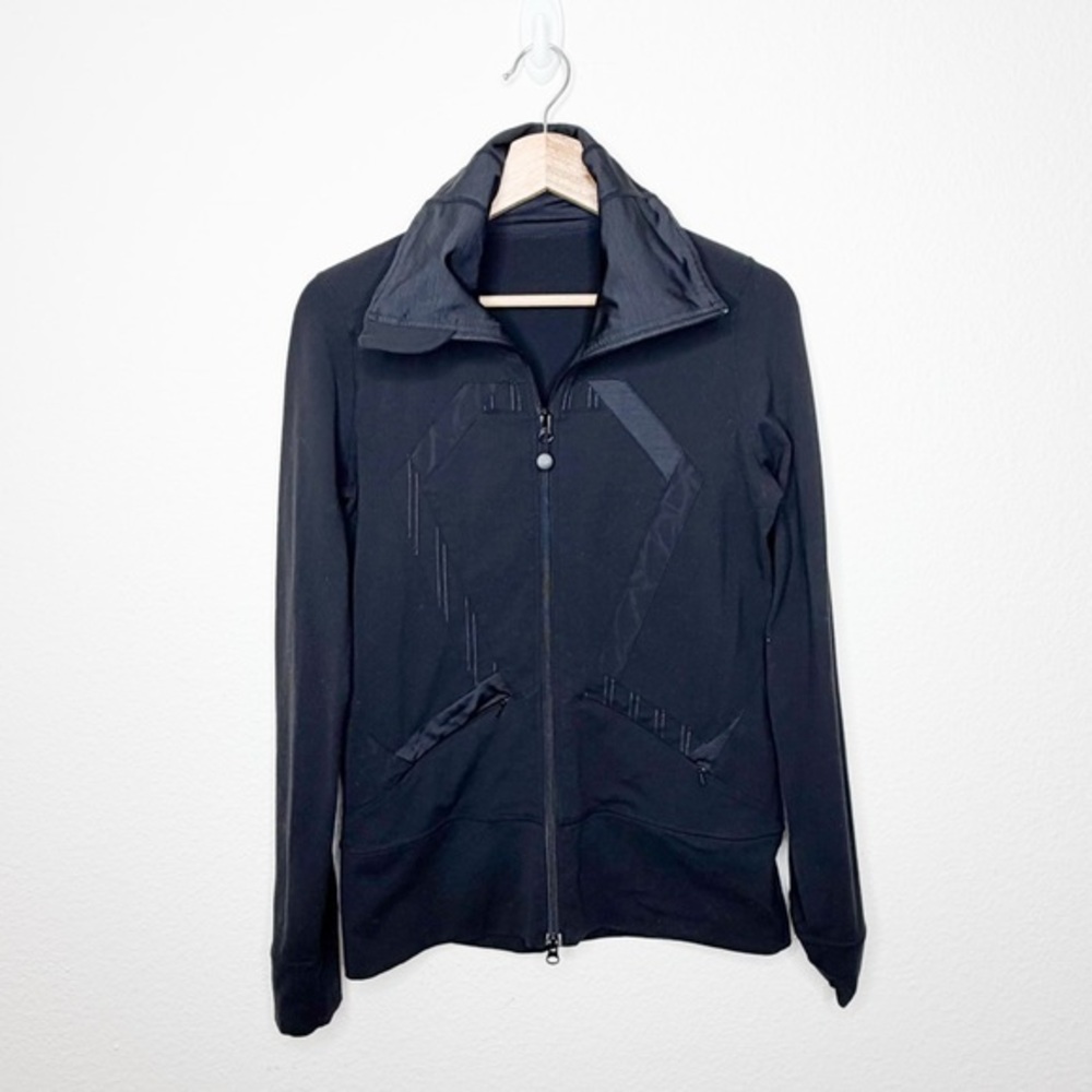 Lululemon Origami In Stride Black Full Zip High Neck Jacket